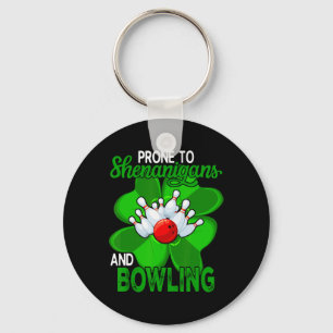 Prone To Shenanigans And Bowling St. Patrick's Day Key Ring