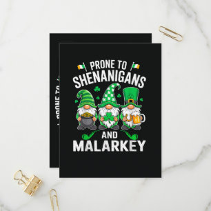 Prone to Shenanigans and Malarkey Funny Invitation Postcard