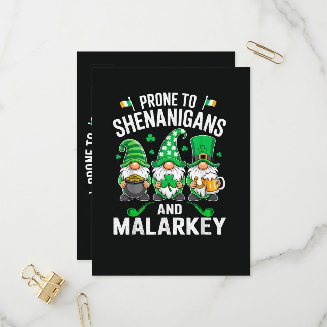 Prone to Shenanigans and Malarkey Funny  Invitation Postcard (Front/Back In Situ)