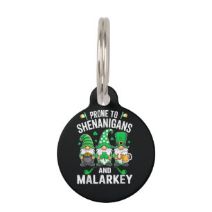 Prone to Shenanigans and Malarkey Funny  Pet Tag