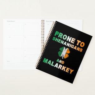 Prone To Shenanigans And Malarkey St Patricks Day Planner
