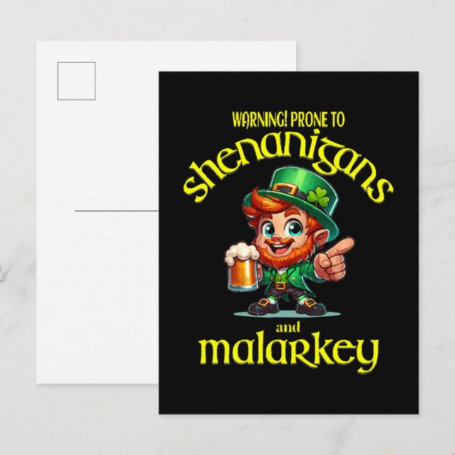 Prone to shenanigans invitation postcard (Front/Back)