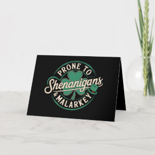 Prone To Shenanigans & Malarkey St Patrick's Day Thank You Card
