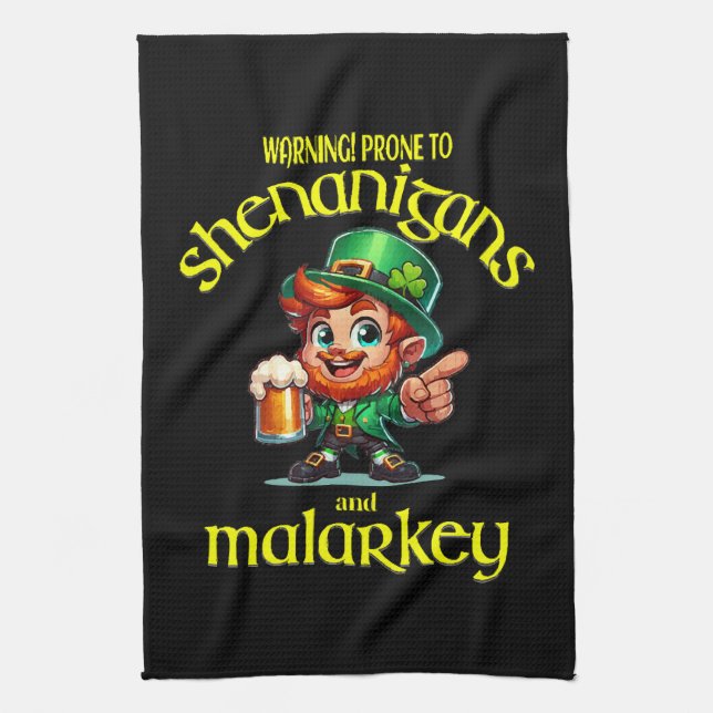 Prone to shenanigans tea towel (Vertical)