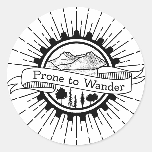 Prone to Wander Traveller Classic Round Sticker (Front)