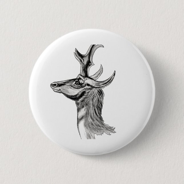Pronghorn 6 Cm Round Badge (Front)