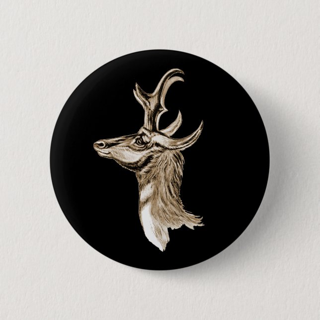 Pronghorn 6 Cm Round Badge (Front)