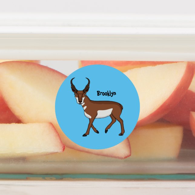 Pronghorn antelope cartoon illustration  (Affixed)