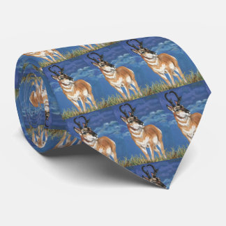 Pronghorn Antelope Watching Storm Wildlife Art Tie