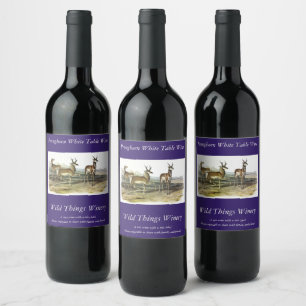 Pronghorn (Prong-horned Antelope) by Audubon Wine Label