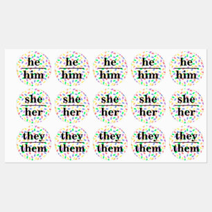 Pronoun ID Tags Pastel Sprinkles