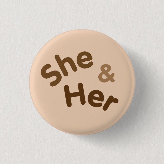 Pronoun Pin She/Her (Front)