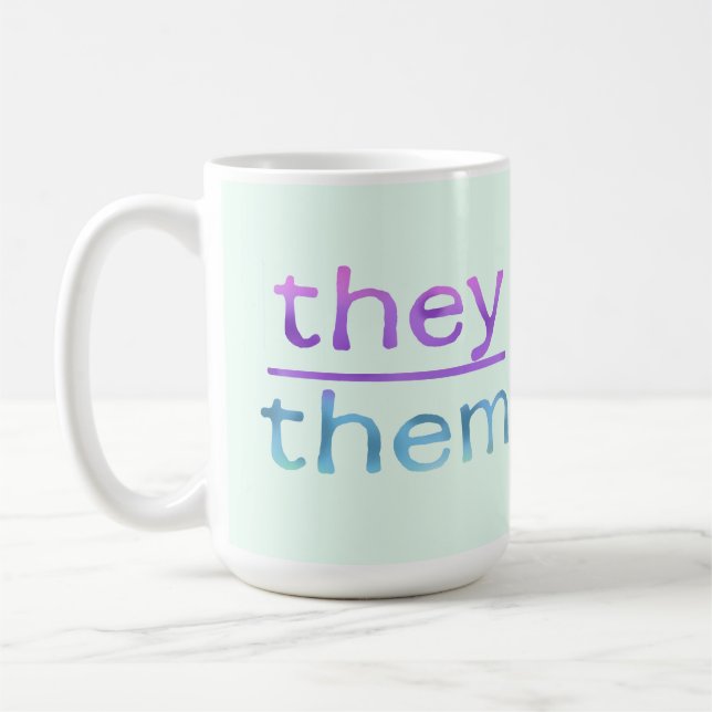Pronoun They Them Colourful Mug (Left)