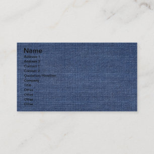 Pronounced Texture Of Blue Jeans Business Card