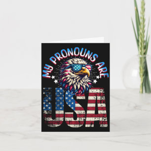 Pronouns are usa funny eagle 4th of july american card