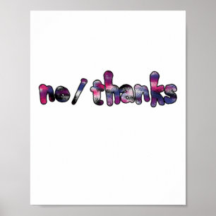 Pronouns Nothanks Genderfluid Flag Colours Sticker Poster