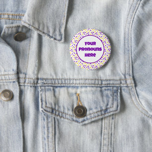 PRONOUNS Rainbow Sprinkles Intersex Pride Flag 6 Cm Round Badge