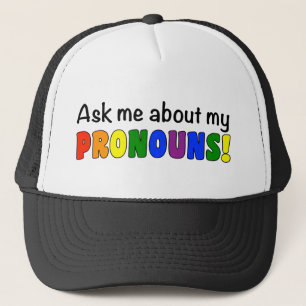 Pronouns Trucker Hat (Rainbow)