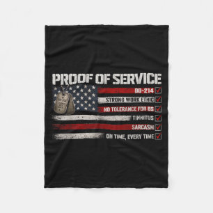 Proof Of Service Dd-214 Tinnitus Strong Work Ethic Fleece Blanket