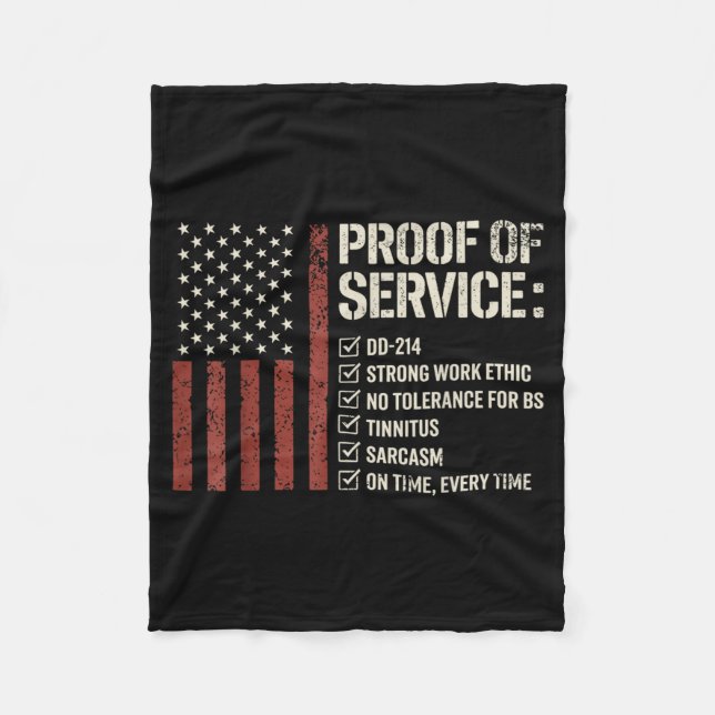 Proof Of Service Dd-214 Tinnitus Strong Work Ethic Fleece Blanket (Front)