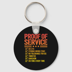 Proof of service veteran military traits navy prid key ring