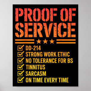 Proof of service veteran military traits navy prid poster