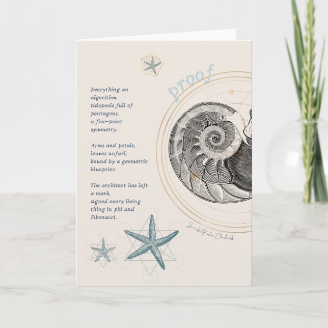Proof seashell nautilus fibonacci design thank you card (Front)