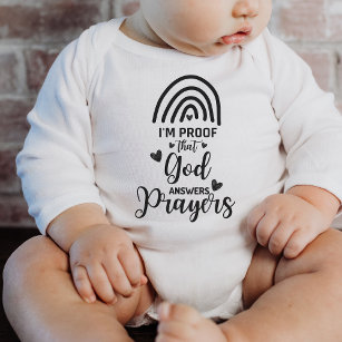 Proof That God Answers Prayers Personalised Gift   Baby Bodysuit