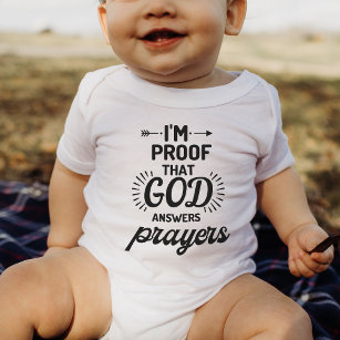 Proof That God Answers Prayers Personalised Gift Baby Bodysuit