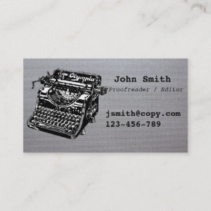 Proofreader / editor typewriter design stylish business card