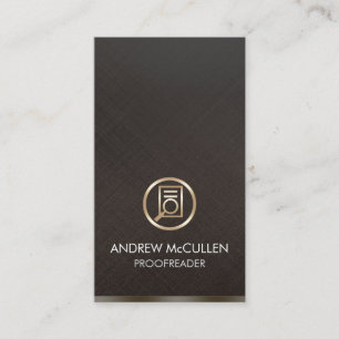 Proofreader Faux Gold Document Icon Business Card