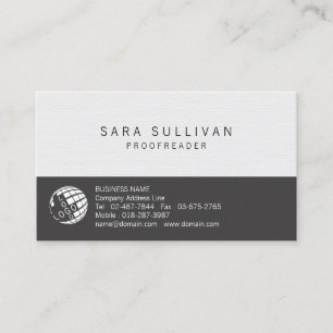 Proofreader Print Publishing Simple Business Card