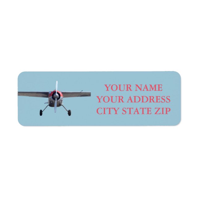 Prop Plane Return Address Label (Front)