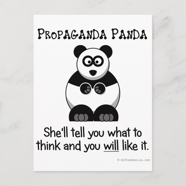 Propaganda Panda will let you know what to think Postcard (Front)