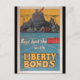 Propaganda Poster "Beat Back the Hun" WWI Postcard