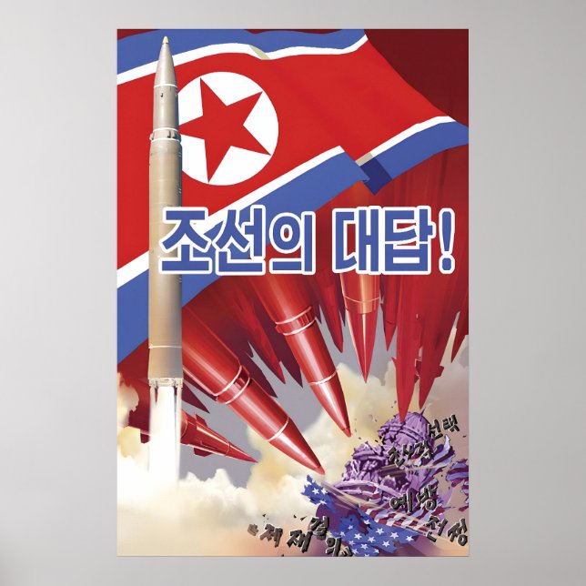 Propaganda Poster North Korea Korea's answer (Front)