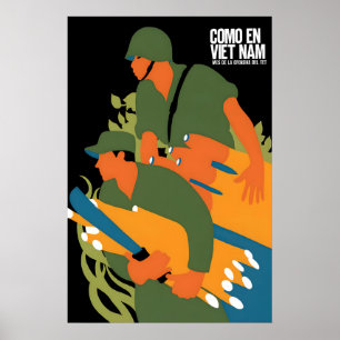 Propaganda Poster Vietnam war Cuba's solidarity