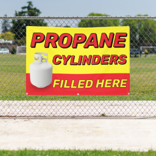 Propane Cylinders Filled Here Advertising  Banner