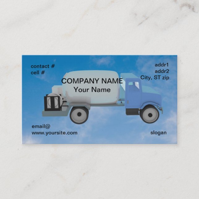 propane truck on blue sky business card (Front)