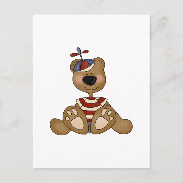 Propeller Hat Boy Bear Tshirts and Gifts Postcard (Front)