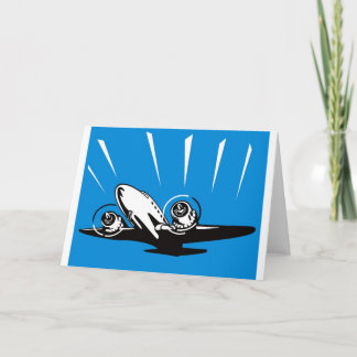 propeller plane aeroplane aircraft flying flight card