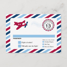 Propeller Plane Airmail Birthday RSVP