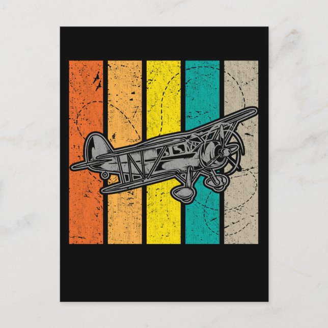 Propeller Plane Retro Aeroplane Enthusiast Postcard (Front)