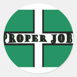 Proper Job - Devon Classic Round Sticker