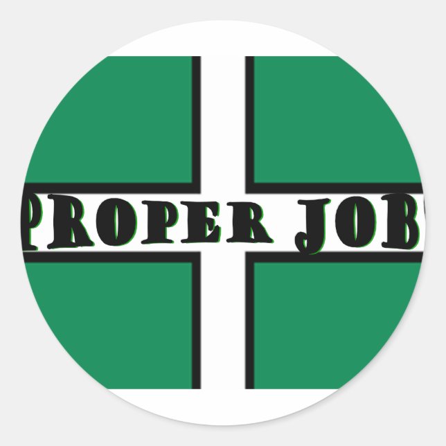 Proper Job - Devon Classic Round Sticker (Front)