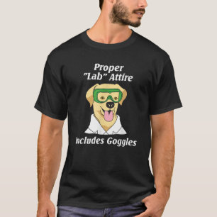 Proper Lab Attire Funny Laboratory Dog Pun Science T-Shirt