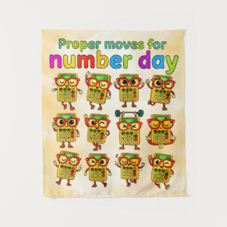 Proper Moves for Number Day Cute Maths Poster Tapestry