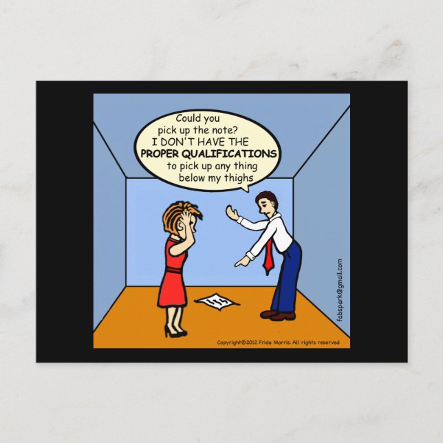Proper Qualifications ~ hilarious funny comics Postcard (Front)