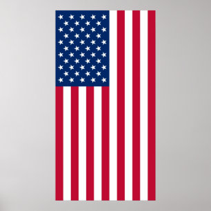 Proper Vertical Display of the United States Flag Poster