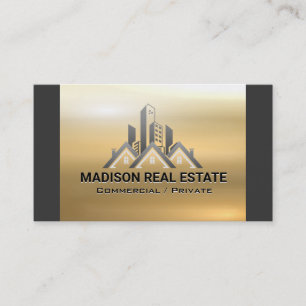 Properties Commercial Gold Metal Business Card